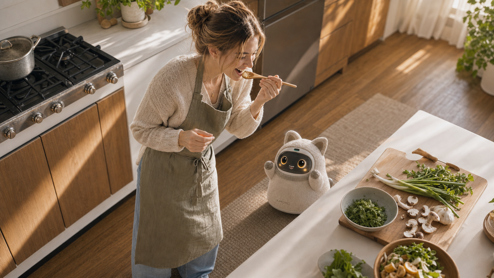Kimomo joining an everyday cooking moment